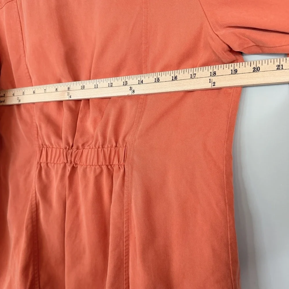 Chico's Jacket 1 Women's Medium Orange Open-Front Roll-Tab‎ 3/4 Sleeve